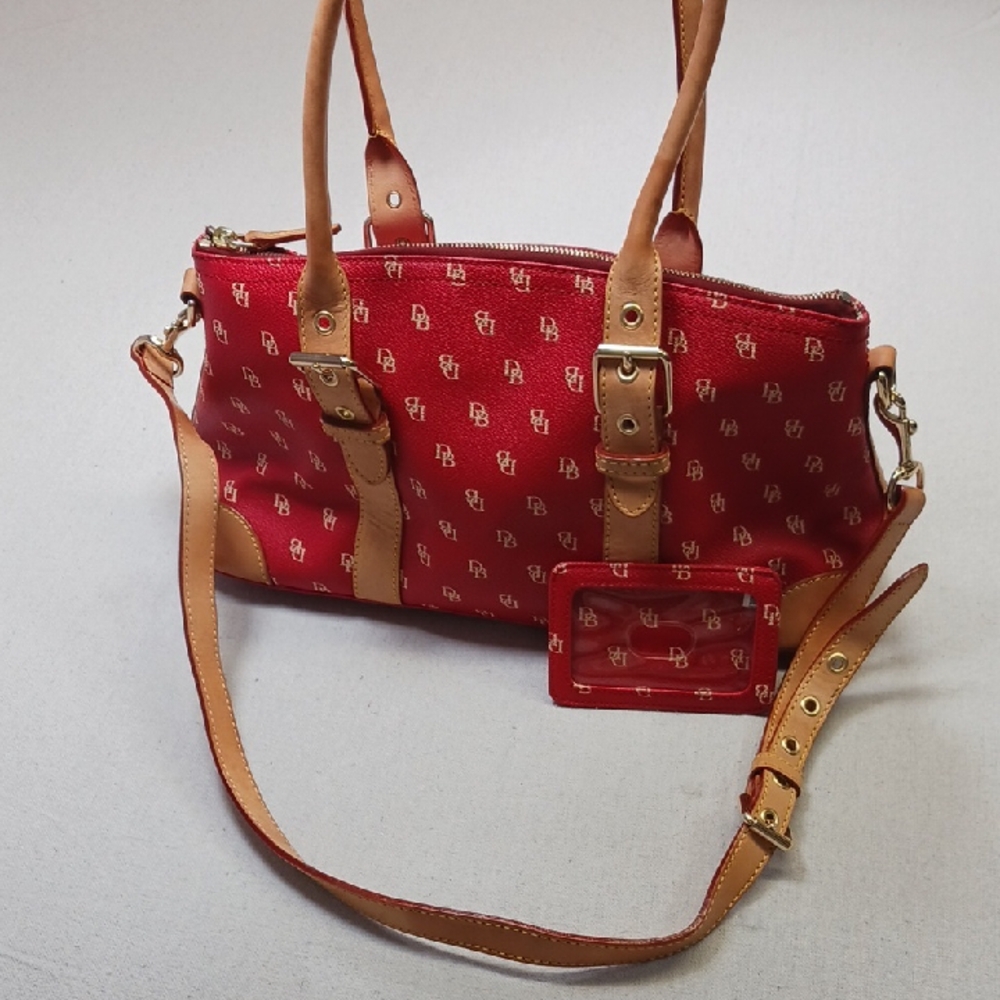 Dooney & Bourke Red Monogram Logo Satchel Shoulder/Handbag
